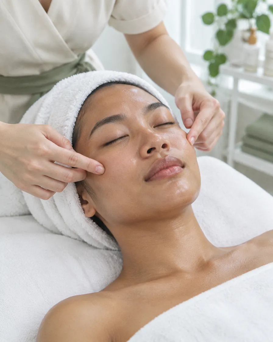 Tahap totok wajah pada Facial Natura